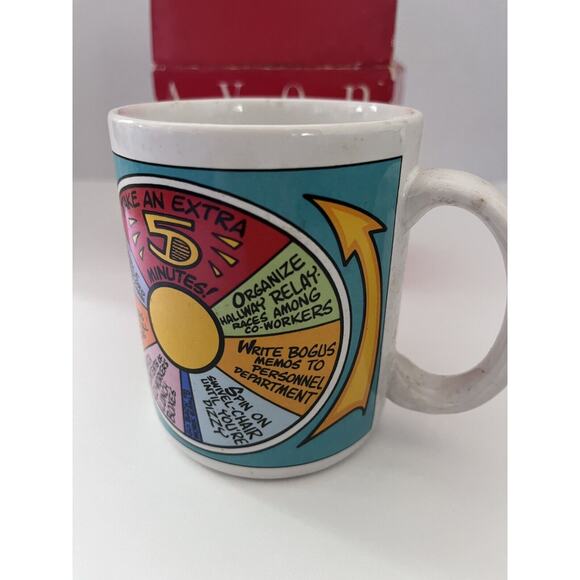 THE 9 TO 5 GAME Avon Mug With Napkin Gift Collection Funny White Elephant - Picture 3 of 13